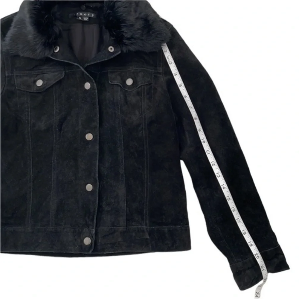 Theory Real Rabbit Fur Leather Jacket - Picture 7 of 13